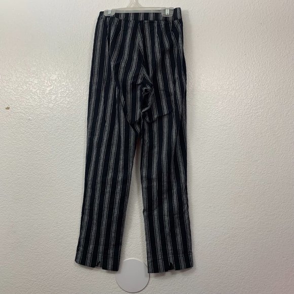 Brandy Melville High Rise Striped Tilden Pants Slim Straight Ankle Crop - Picture 4 of 11